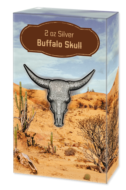 2027 Solomon Islands Buffalo Skull Shaped 2 oz Silver Coin