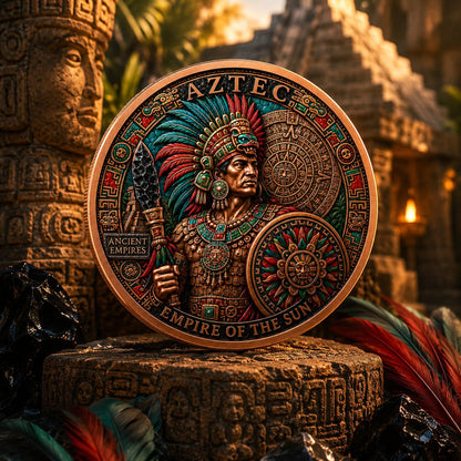 2026 Ancient Empires - Aztec Empire Colorized 1 oz Copper Round in Card
