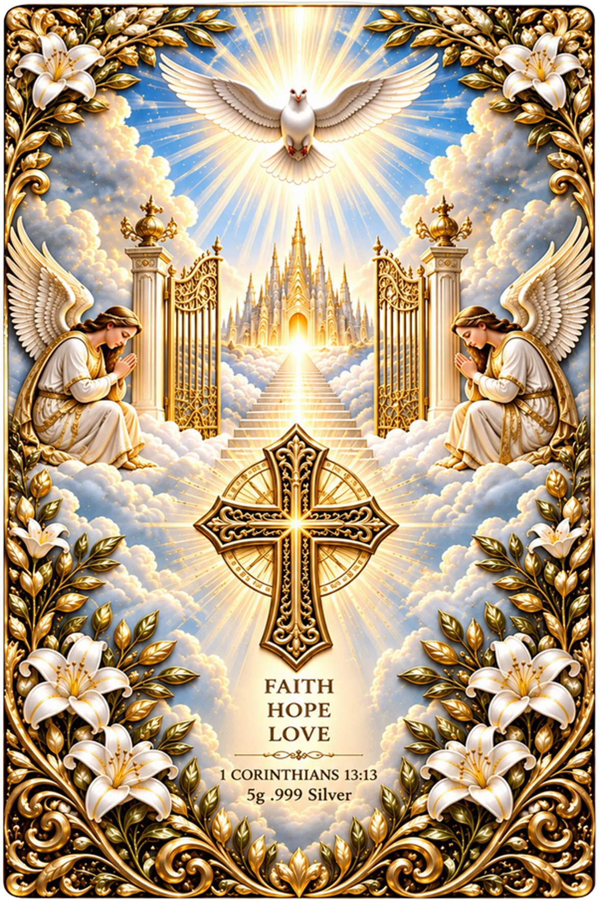 Jesus - Heaven's Dove Colorized 5g Silver Foil