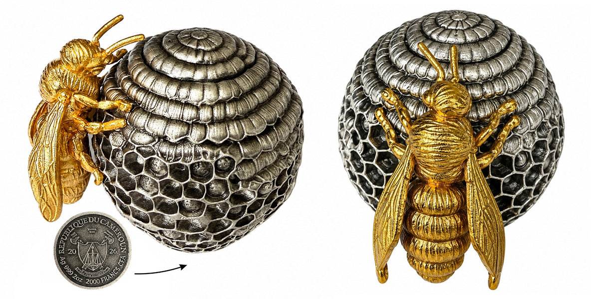 2026 Cameroon Ruler of the Nests 3D - Bee 2 oz Silver Coin