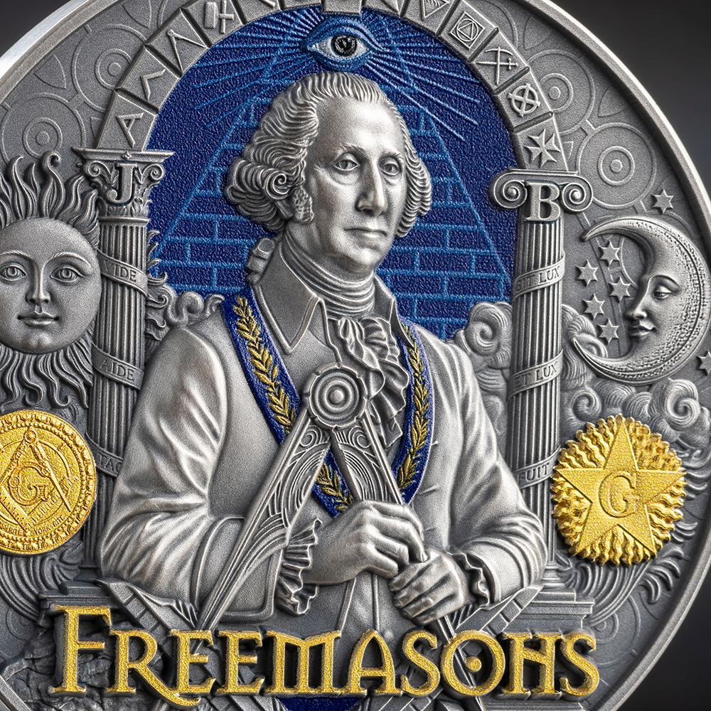 2027 Cameroon Secret Societies - Freemasons 2 oz Silver Coin