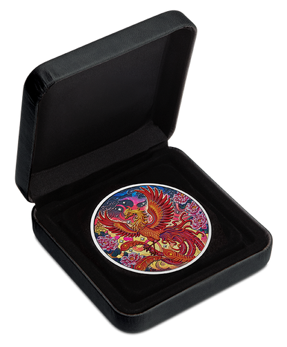 2026 Tuvalu Imperial Vermillion Phoenix 3 oz Silver Coin