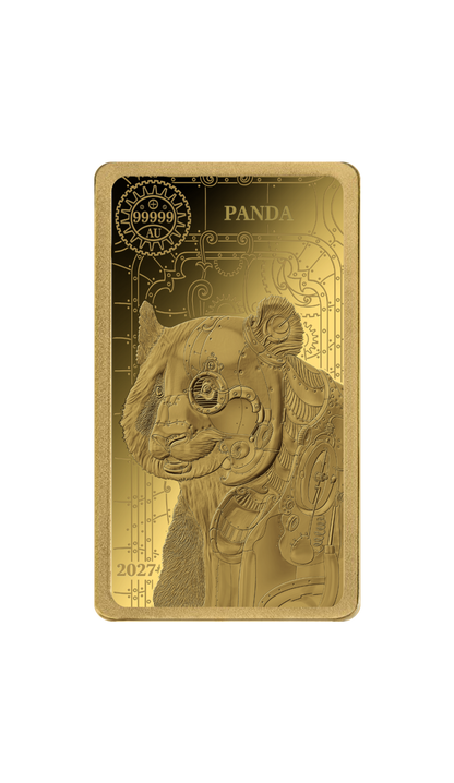 2027 Solomon Islands WPB Steampunk Panda 1/200 oz Gold Coin - Capsule