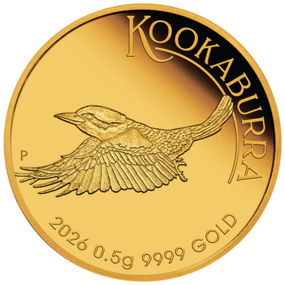 2026 Australia Kookaburra 0.5g Gold Coin in Card (06/23)