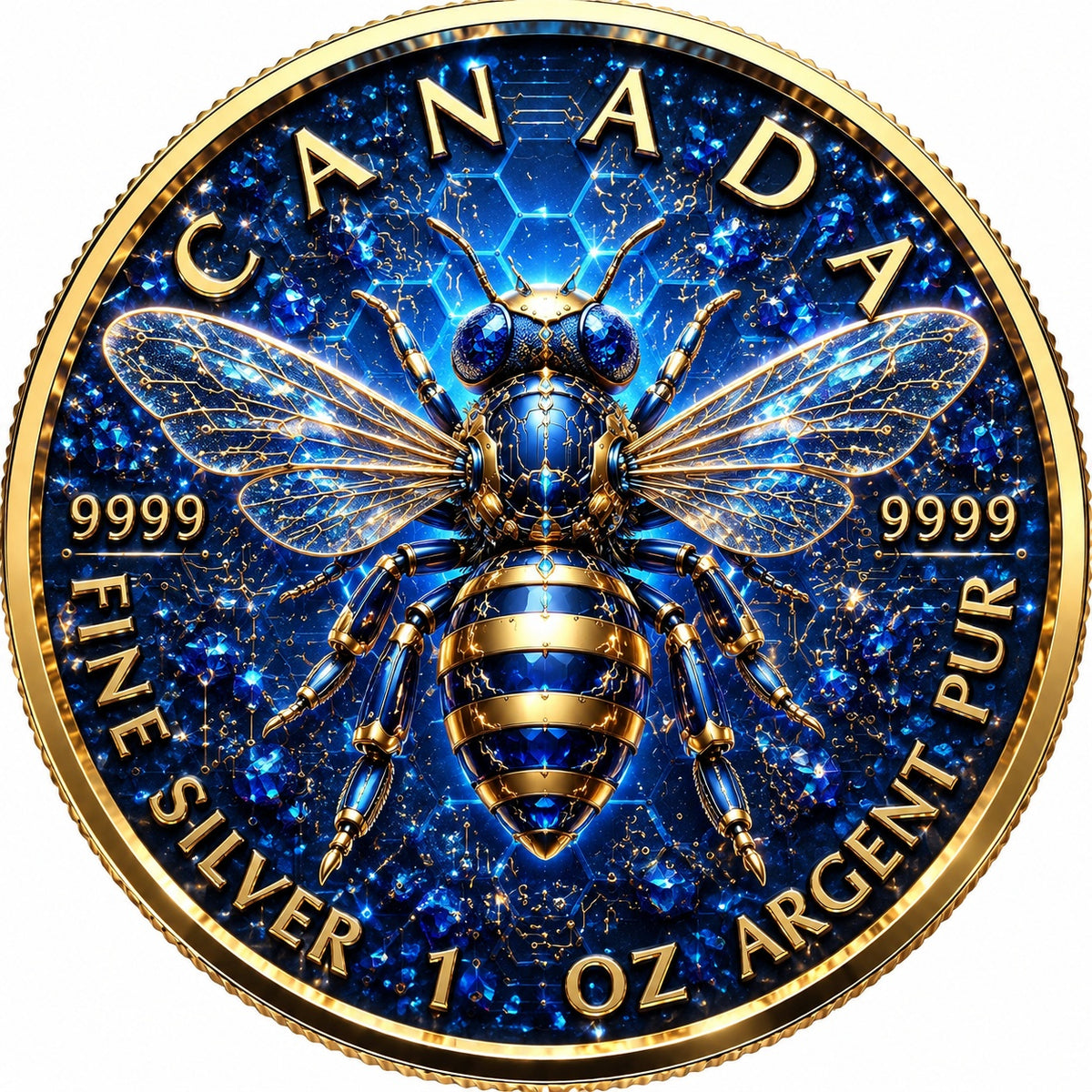 2026 Canada Maple Leaf Sapphire Bee Edition 1 oz Silver Coin
