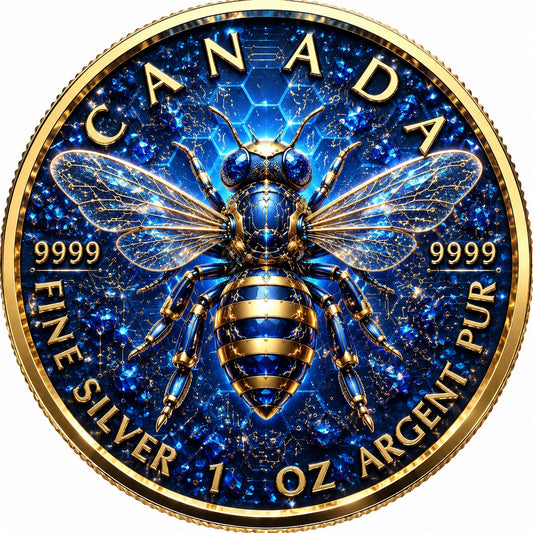2026 Canada Maple Leaf Sapphire Bee Edition 1 oz Silver Coin