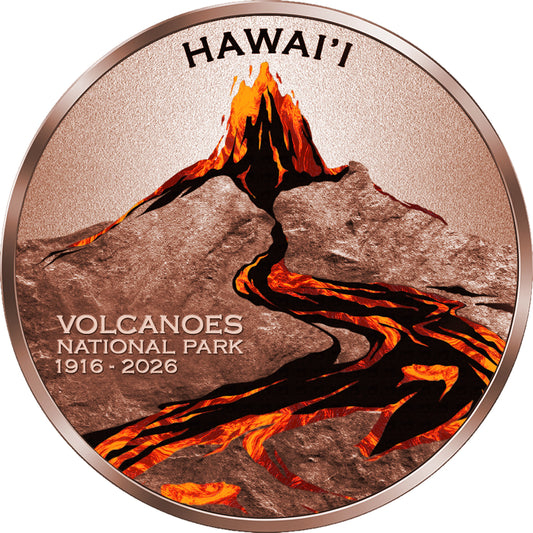 2026 Cameroon Hawai'i Volcanoes National Park 100th Ann. 5 oz Copper Coin (07/20)