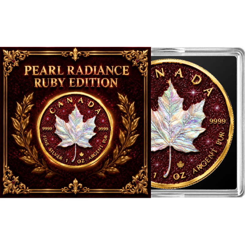 2026 Canada Maple Leaf Pearl Radiance Ruby Edition 1 oz Silver Coin