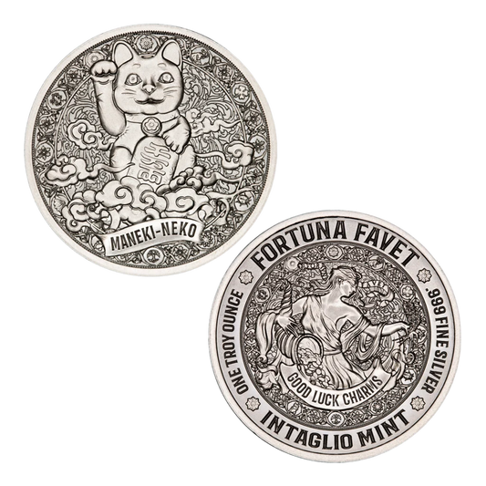Estimate: Intaglio Mint Fortuna Favet Maneki-Neko (Lucky Cat) 1 oz Silver Round