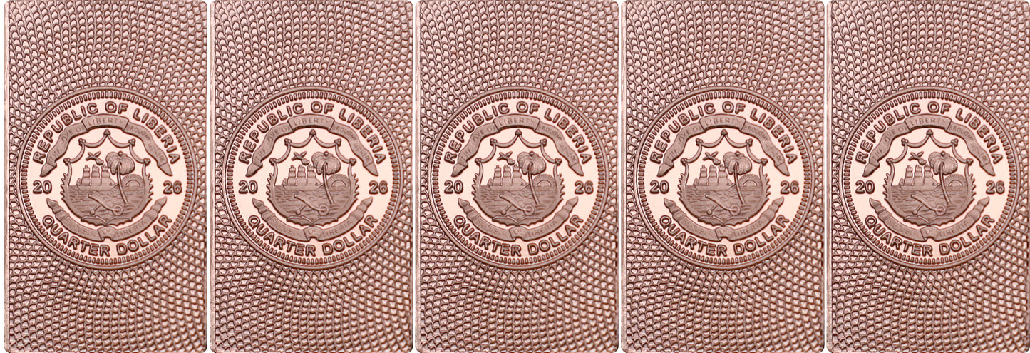 2026 Liberia American Revolution - Midnight Ride 1.776 oz Copper 5-Coin Set (06/19)