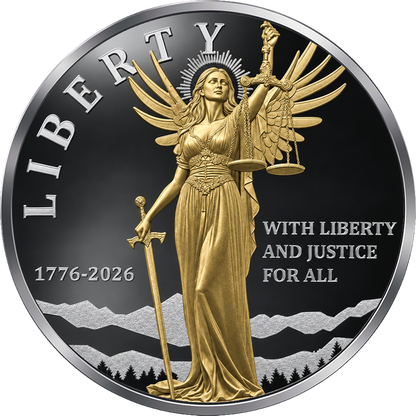 2026 Niue Winged Liberty Gold Gilt 1 oz Silver Coin