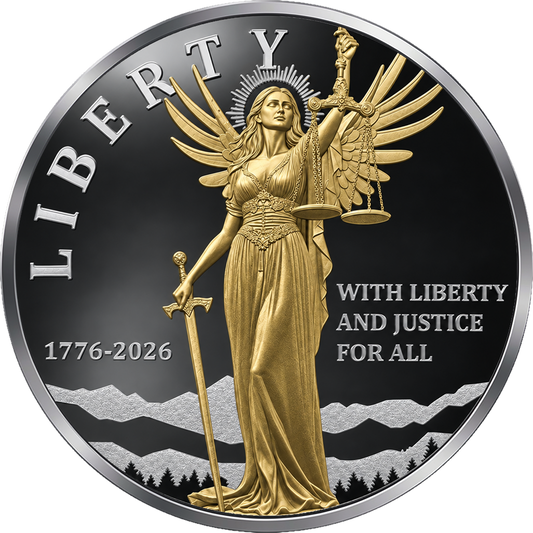 2026 Niue Winged Liberty Gold Gilt 1 oz Silver Coin