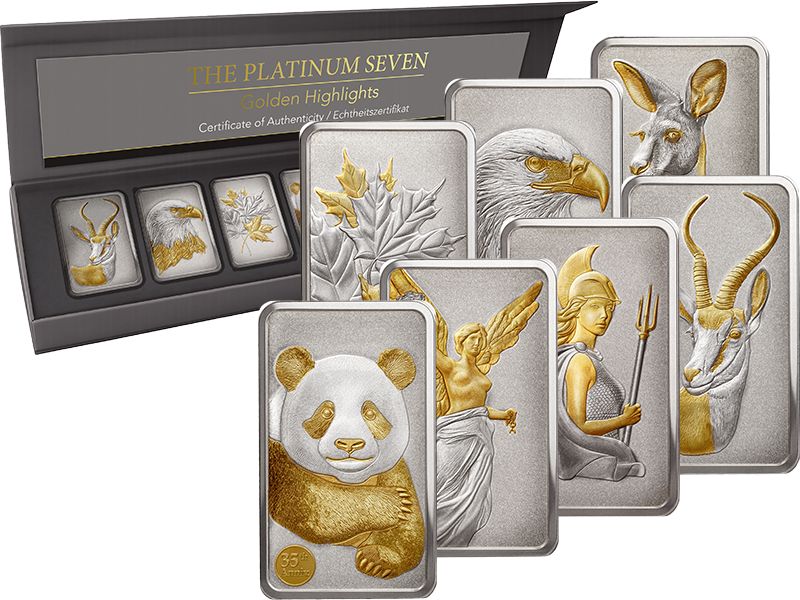 2026 Gabon Platinum Seven Golden Highlights 7 x 1g Platinum Coin Set (06/26)