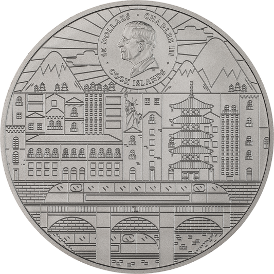 2026 Cook Islands 3 Levels of Japan 2 oz Silver Coin