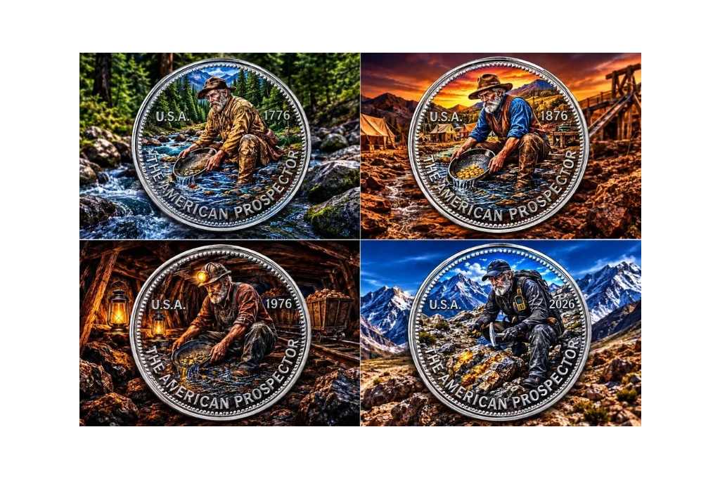 2026 Engelhard 250 Years of USA Prospector Colorized 4 x 1/2oz Silver Round Set