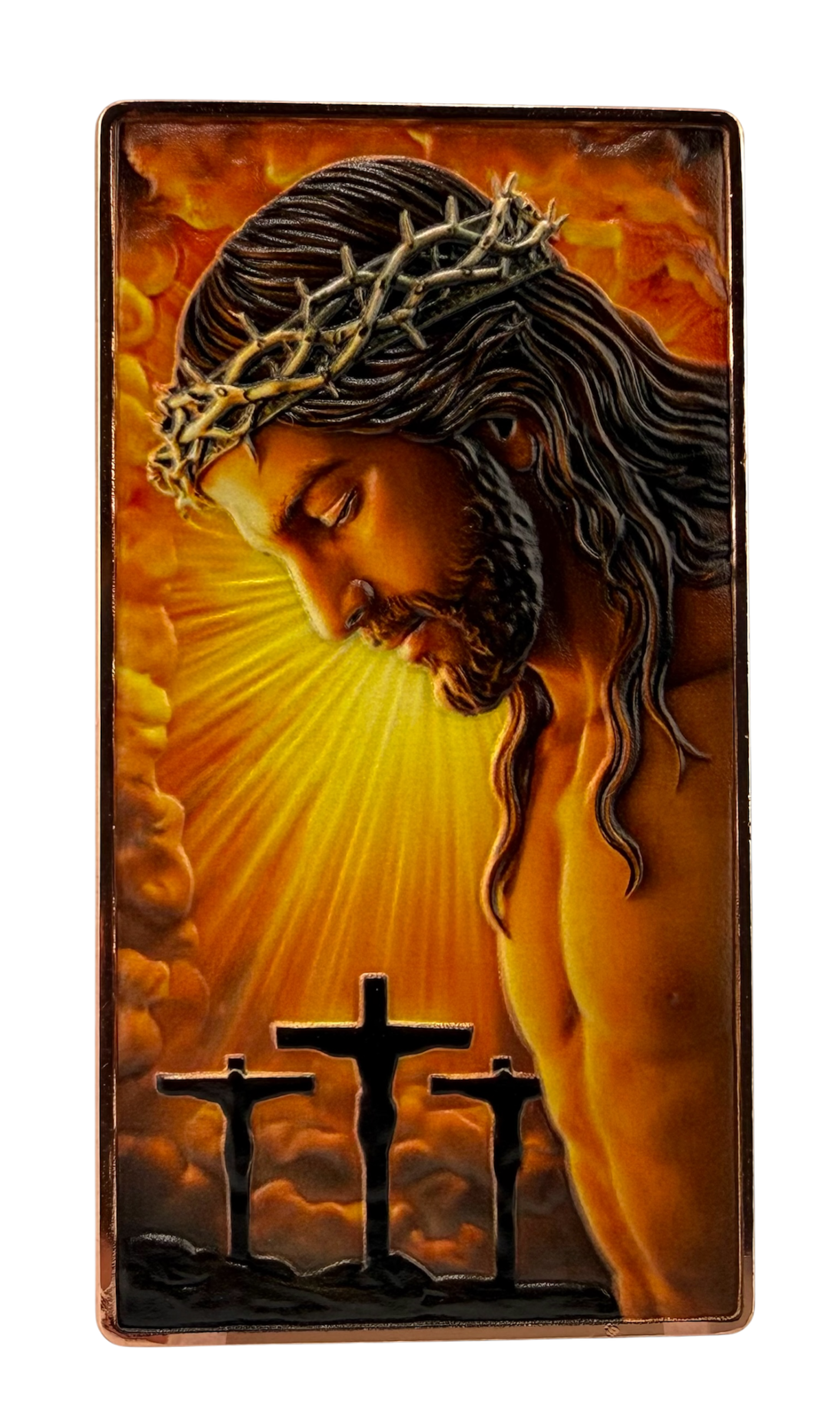 Jesus - He is Risen Colorized 5 oz Copper Bar (06/24)