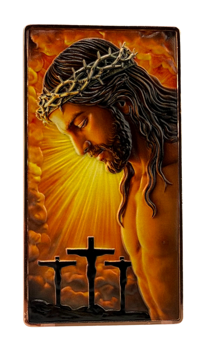 Jesus - He is Risen Colorized 5 oz Copper Bar (06/24)