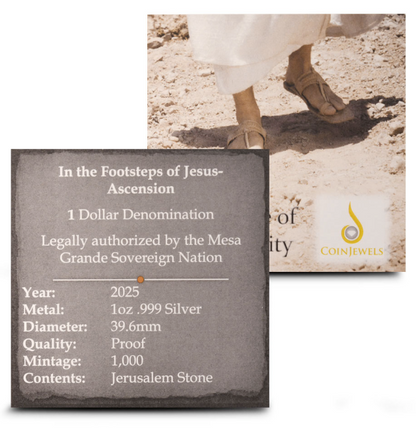 Factory Special! 2025 Mesa Grande Footsteps of Jesus - Ascension (Mount of Olives) 1 oz Silver Coin