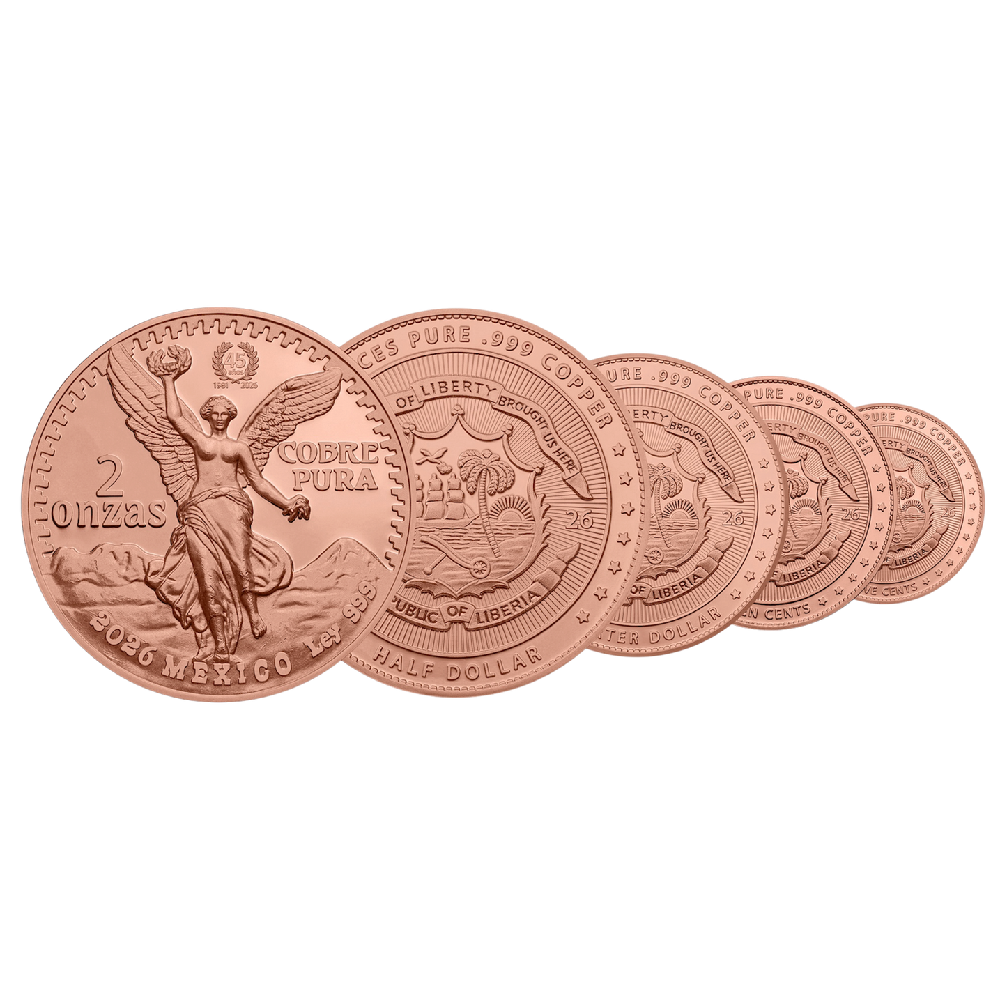 2026 Liberia Vintage Libertad 3.75 oz Fractional Copper Set (07/20)