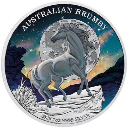 2026 Australia Brumby Horse Colorized 1 oz Silver Coin