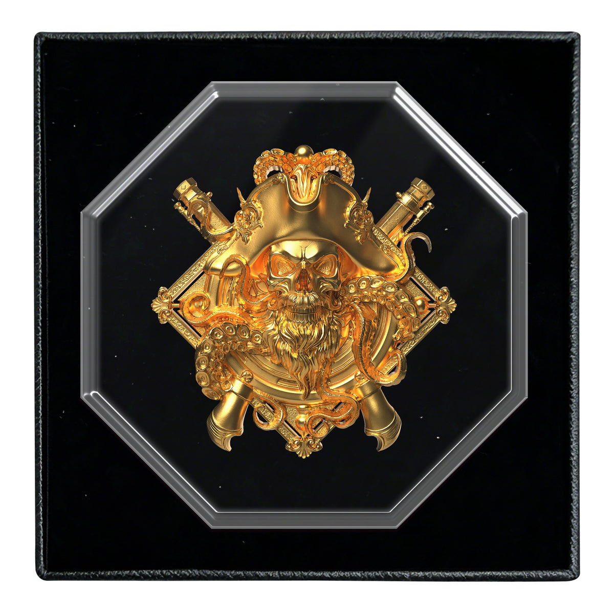 2027 Liberia Undead Captain Kraken Gold Gilded 2 oz Silver Coin