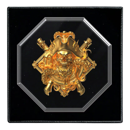 2027 Liberia Undead Captain Kraken Gold Gilded 2 oz Silver Coin