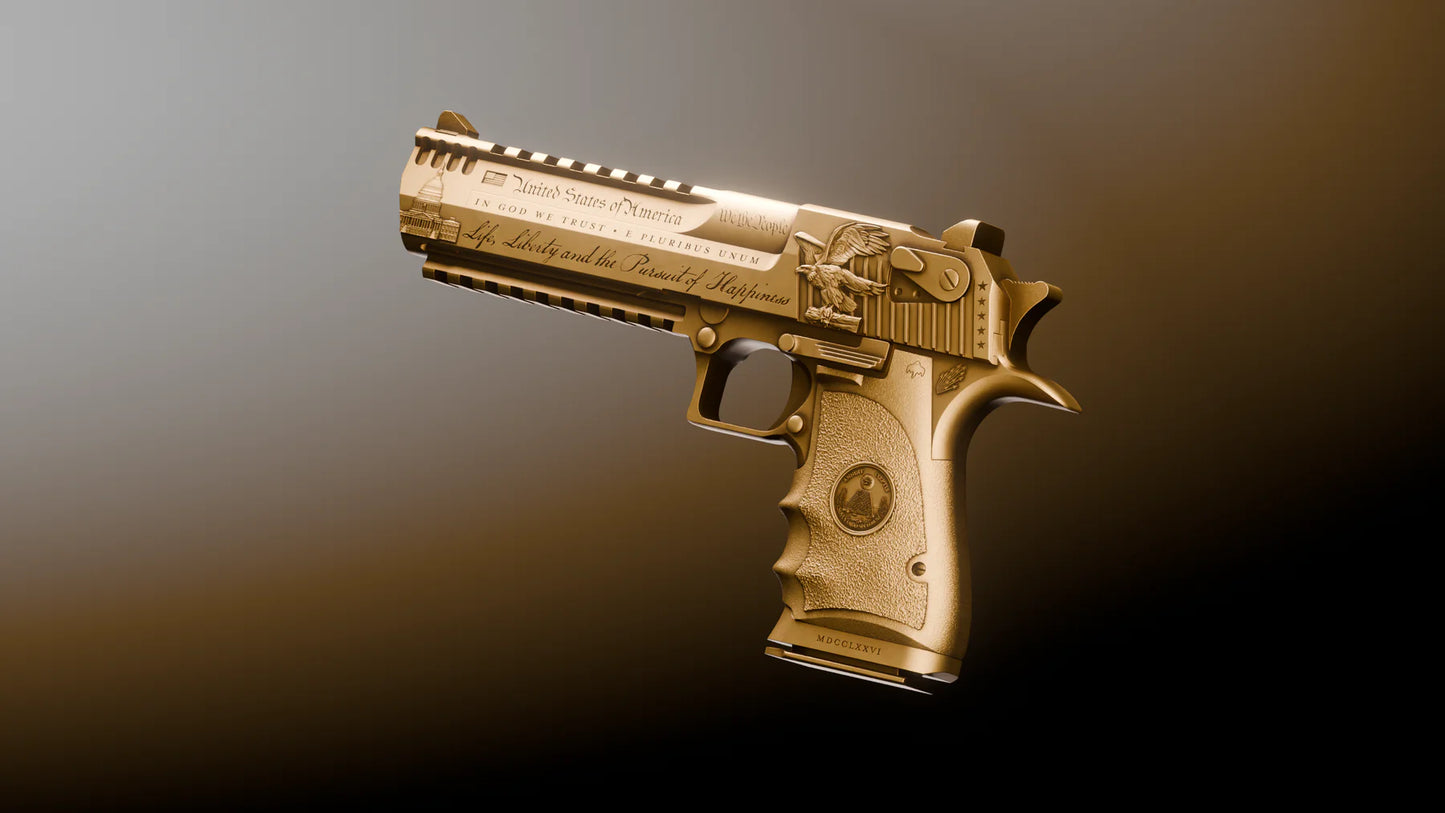 Trump Desert Eagle Gold Gilt 2 oz Silver Medal (07/17)