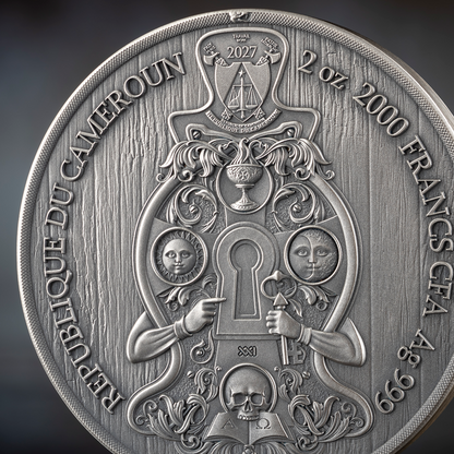 2027 Cameroon Secret Societies - Freemasons 2 oz Silver Coin