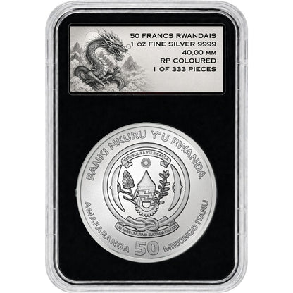 2026 Rwanda Chinese Blue Dragon Colorized 1 oz Silver Coin