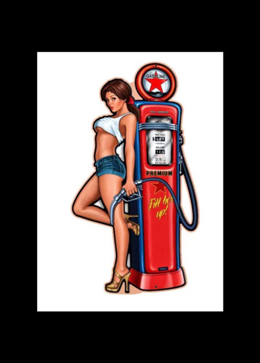 Fill 'Er Up Colorized Shaped 3 oz Copper Medal (07/17)