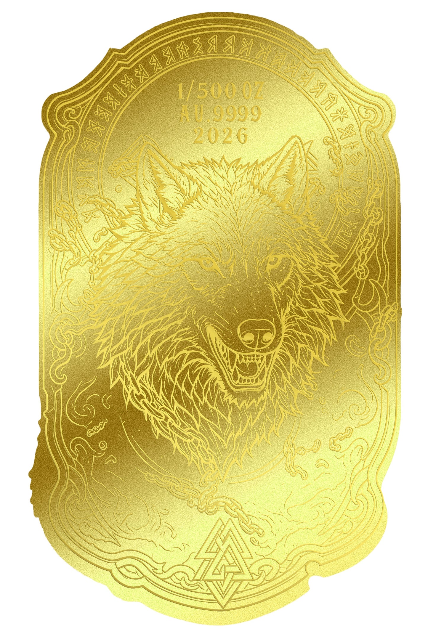 2026 Fenrir Shaped 1/500 oz Gold Medal in Card (07/01)