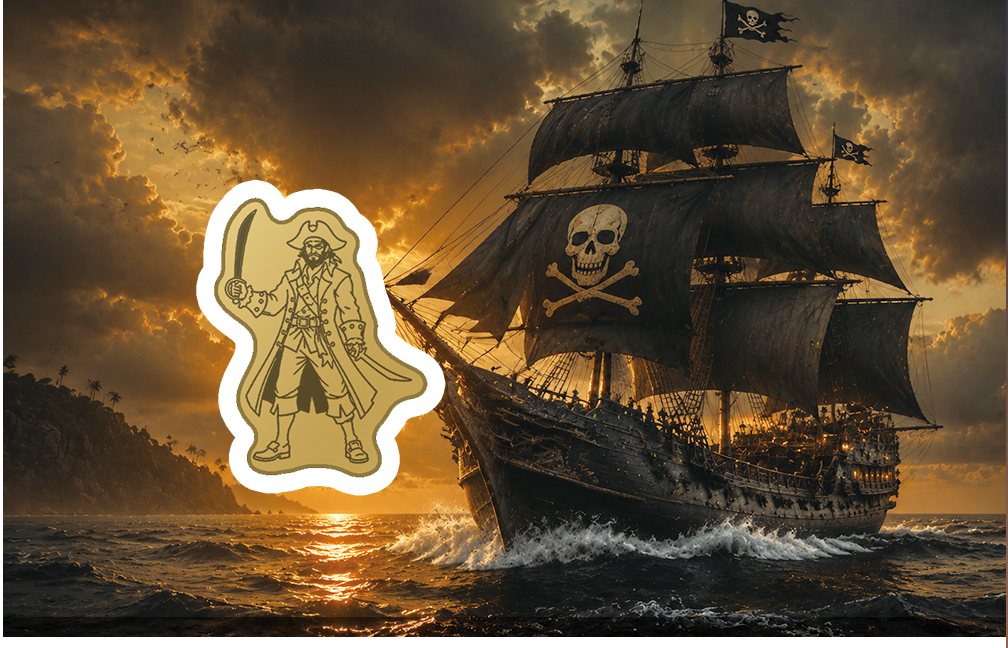 Pirate's Journey 1/1000 oz Gold Medal in Card (07/23)
