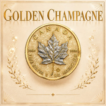 2026 Canada Maple Leaf Golden Champagne Edition 1 oz Silver Coin