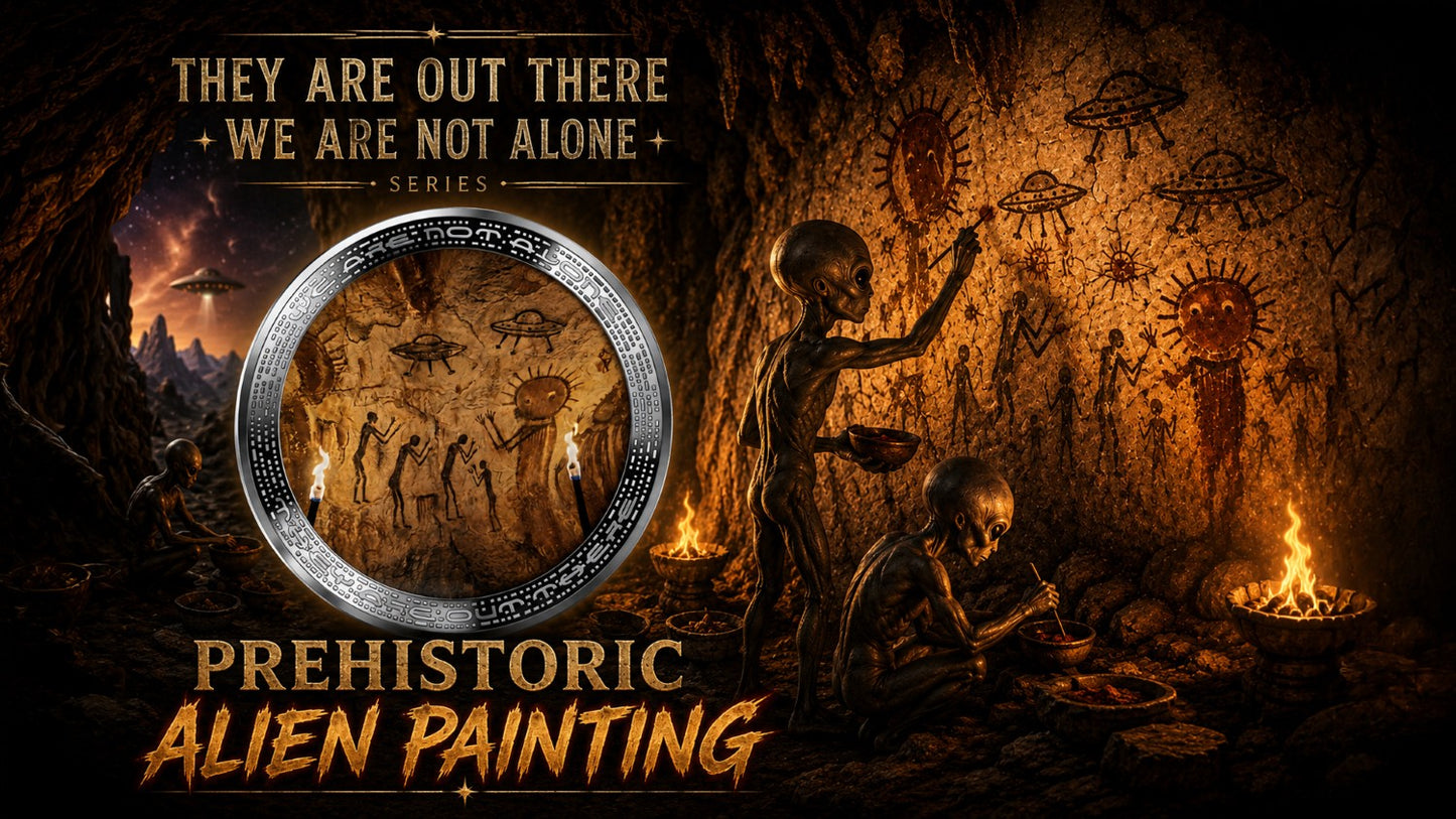 2026 Cameroon Prehistoric Alien Painting 1 oz Silver Coin (07/03)