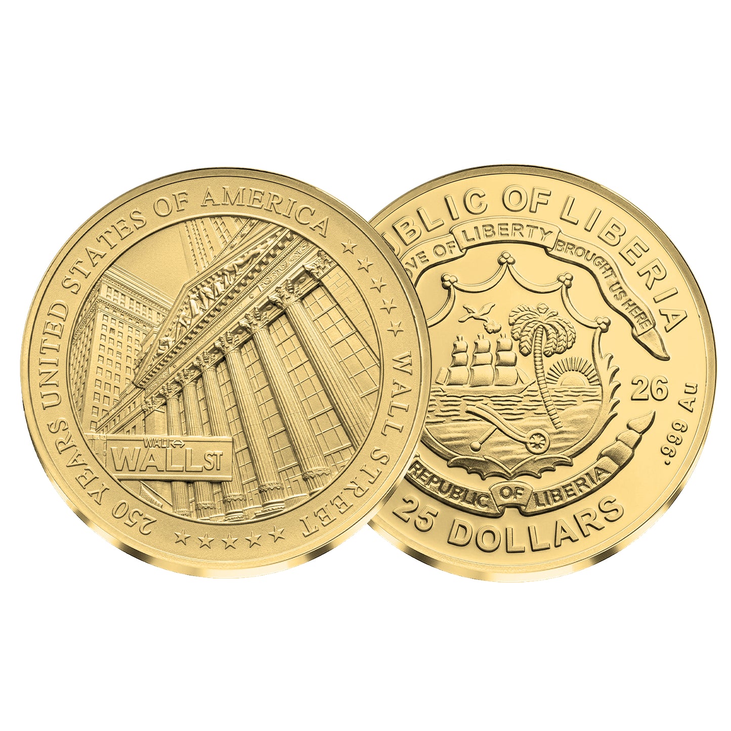 2026 Liberia Wall Street 1/200 oz Gold Coin (08/07)