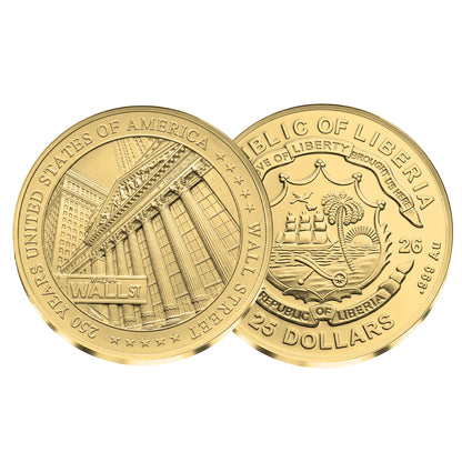 2026 Liberia Wall Street 1/200 oz Gold Coin (08/07)