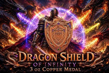 Dragon Shield of Infinity Shaped 3 oz Copper Medal (06/22)