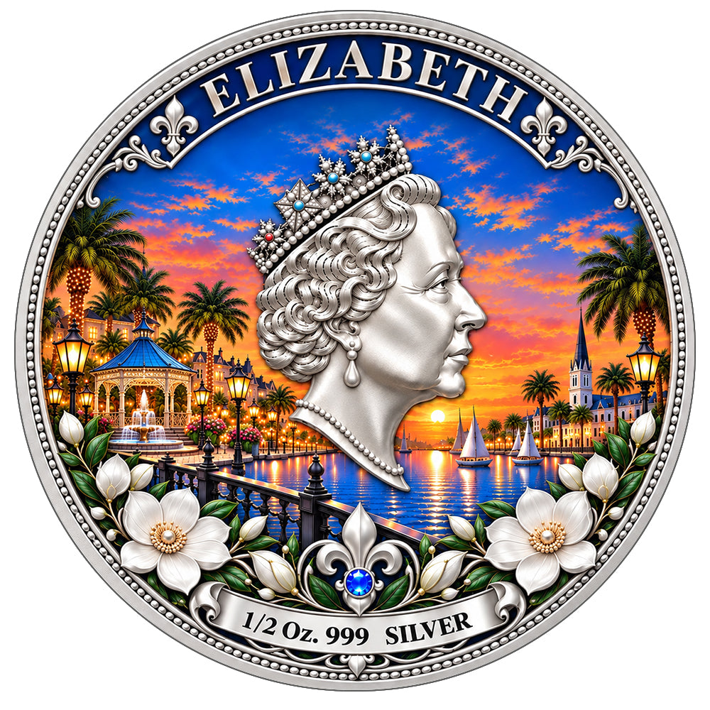 Queen's Faire Colorized 1/2 oz Silver Medal