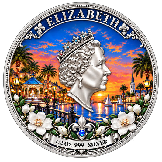 Queen's Faire Colorized 1/2 oz Silver Medal
