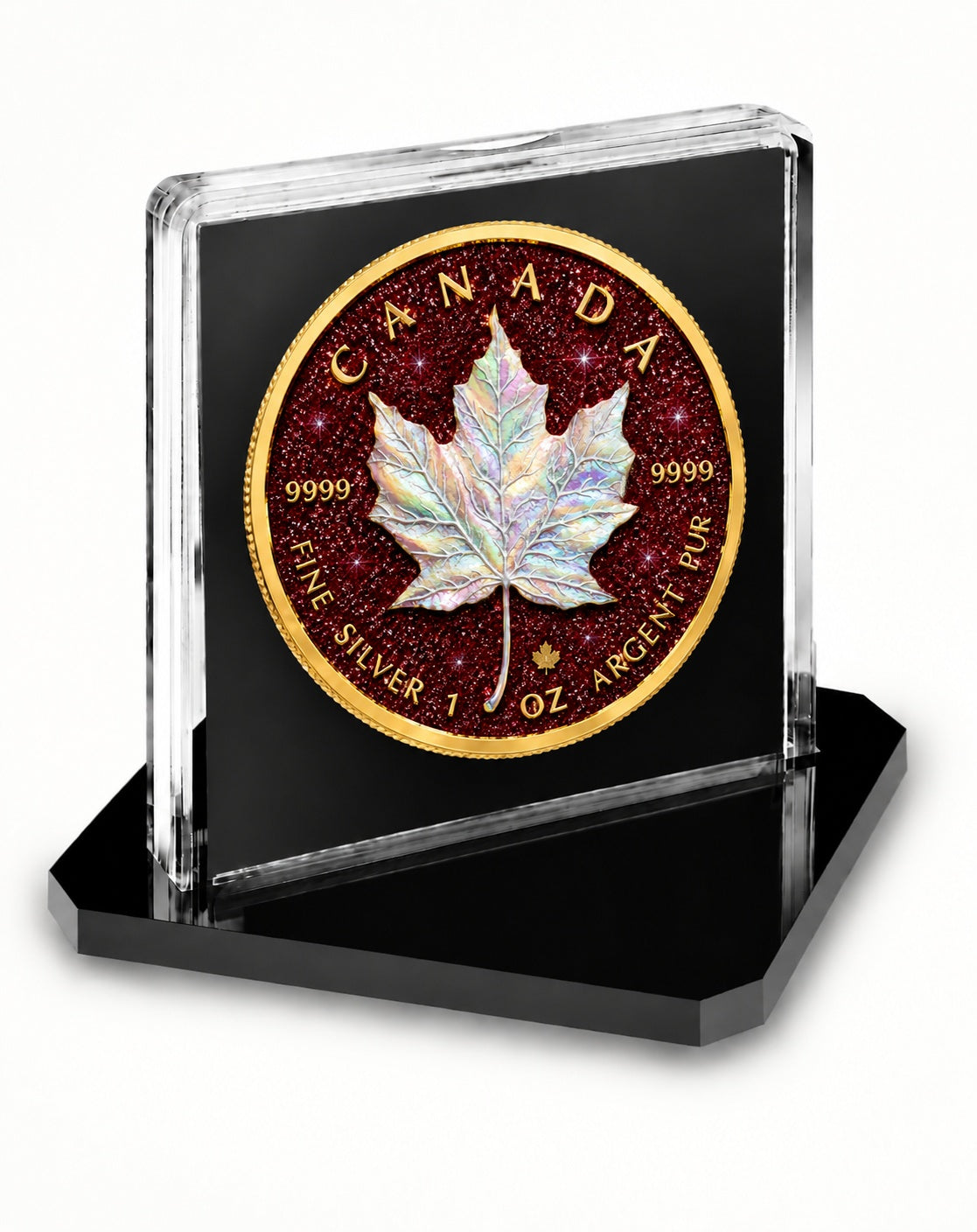 2026 Canada Maple Leaf Pearl Radiance Ruby Edition 1 oz Silver Coin