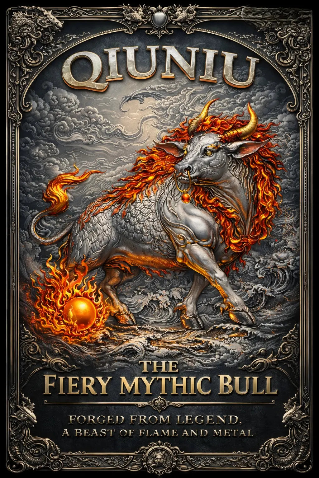 2026 Truth Guard Qiu Niu Fiery Mythic Bull 2 oz Silver Coin