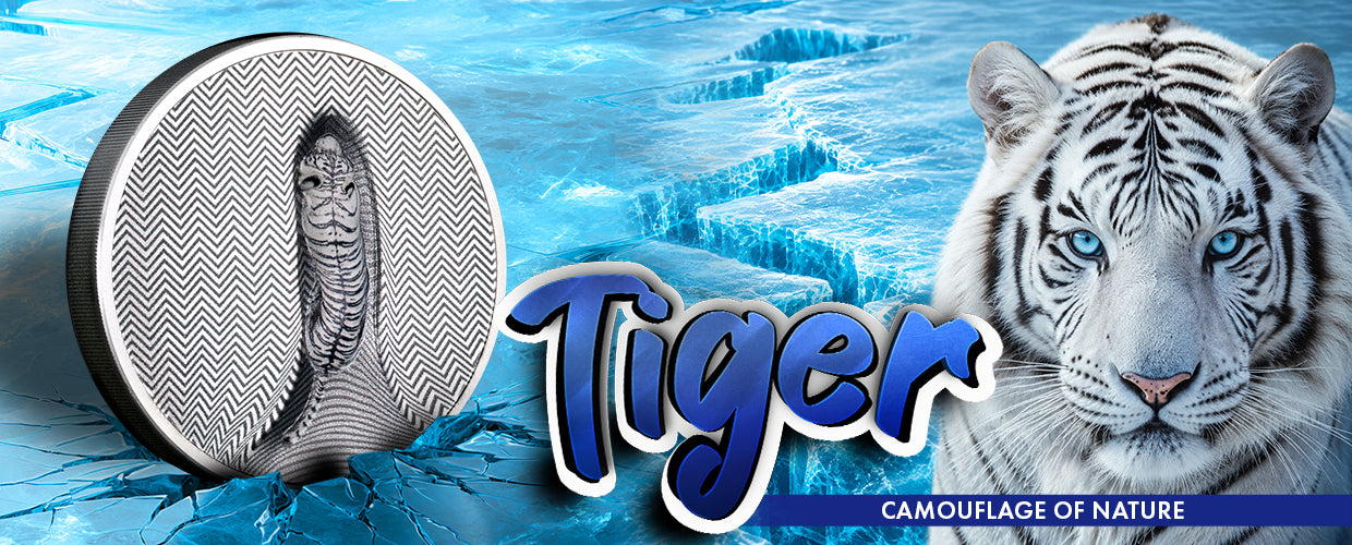 2026 Cook Islands Camouflage of Nature - Tiger 3 oz Silver Coin (08/12)