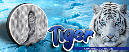 2026 Cook Islands Camouflage of Nature - Tiger 3 oz Silver Coin (08/12)