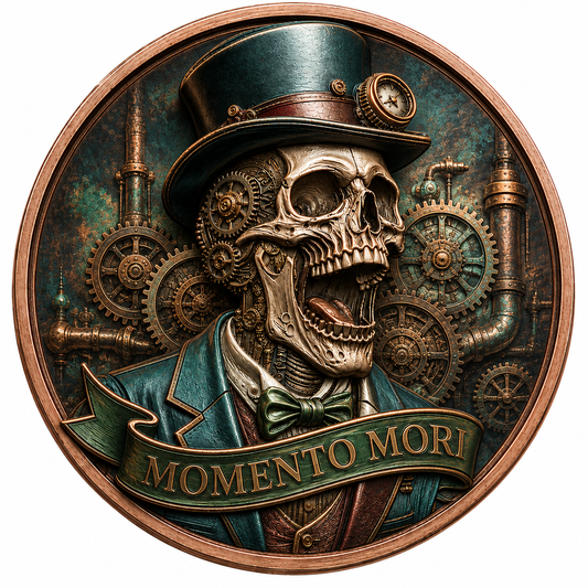Steampunk Memento Mori HR Colorized 1 oz Copper Round (08/14)