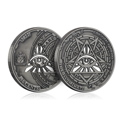 2022 Samoa Conspiracy Collection - Illuminati Cut-Out CN Coin in Card