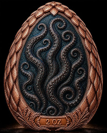 Underwater Kraken Egg Dome Shaped HR 2 oz Copper Medal (07/09)