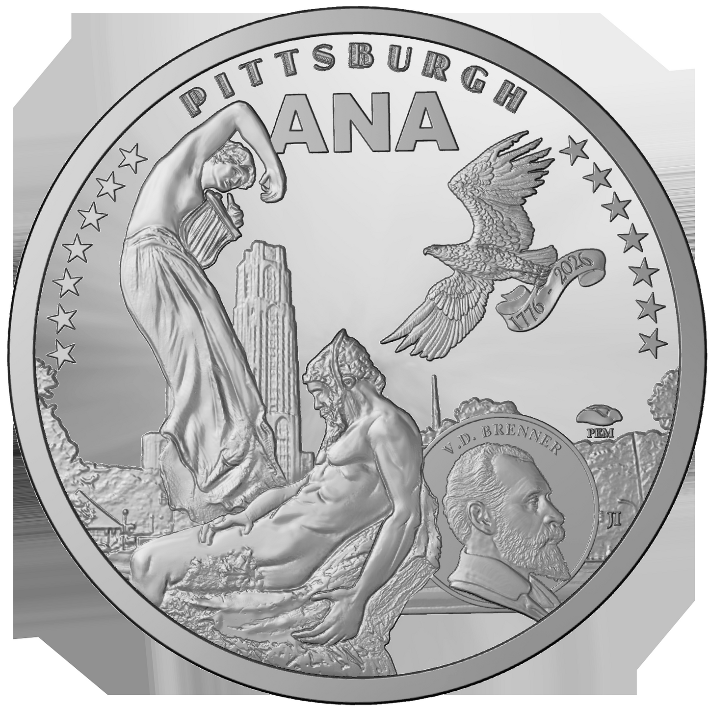 2026 Ascension Island Pittsburgh ANA Show Eagle 1 oz Silver Coin NGC PF 70 UCAM Iskowitz Signed
