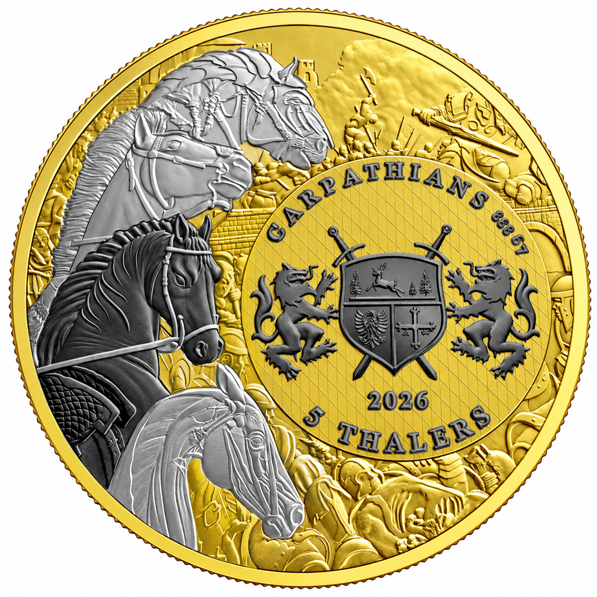 2026 Carpathian Four Horsemen of the Apocalypse Black Horse - Ennobled Edition 1 oz Silver Coin