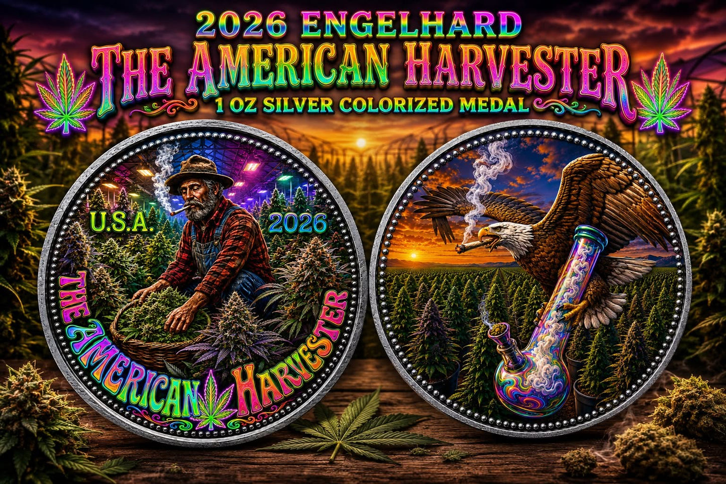 2026 Engelhard Prospector American Harvester Edition 1 oz Silver Round (08/07)