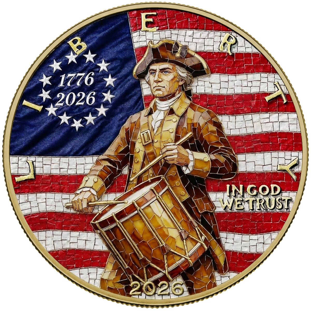 2026 U.S. Eagle The Drummer Mosaic Edition 1 oz Silver Coin